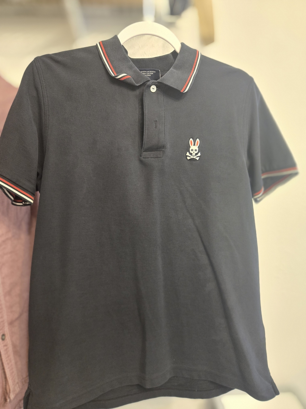 Psycho Bunny Navy Polo with Red and White Trim